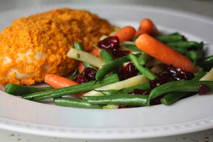 Cheese It Chicken with Cranberry Green Beans 1