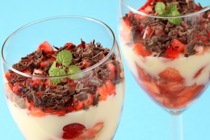 Strawberry and chocolate dessert