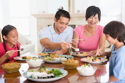Family Enjoying meal,mealtime Together