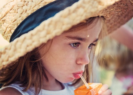 Child With Juice Box