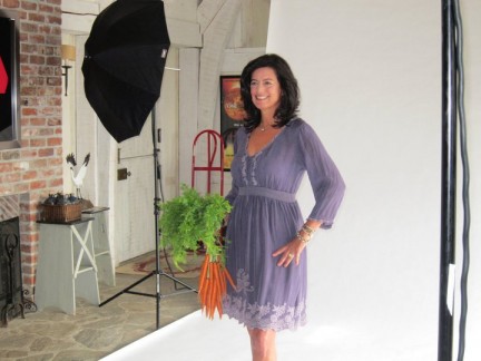 Laurie behind the scenes at a recent New York Times photo shoot