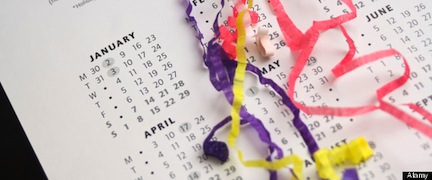 New Year Calendar party streamers